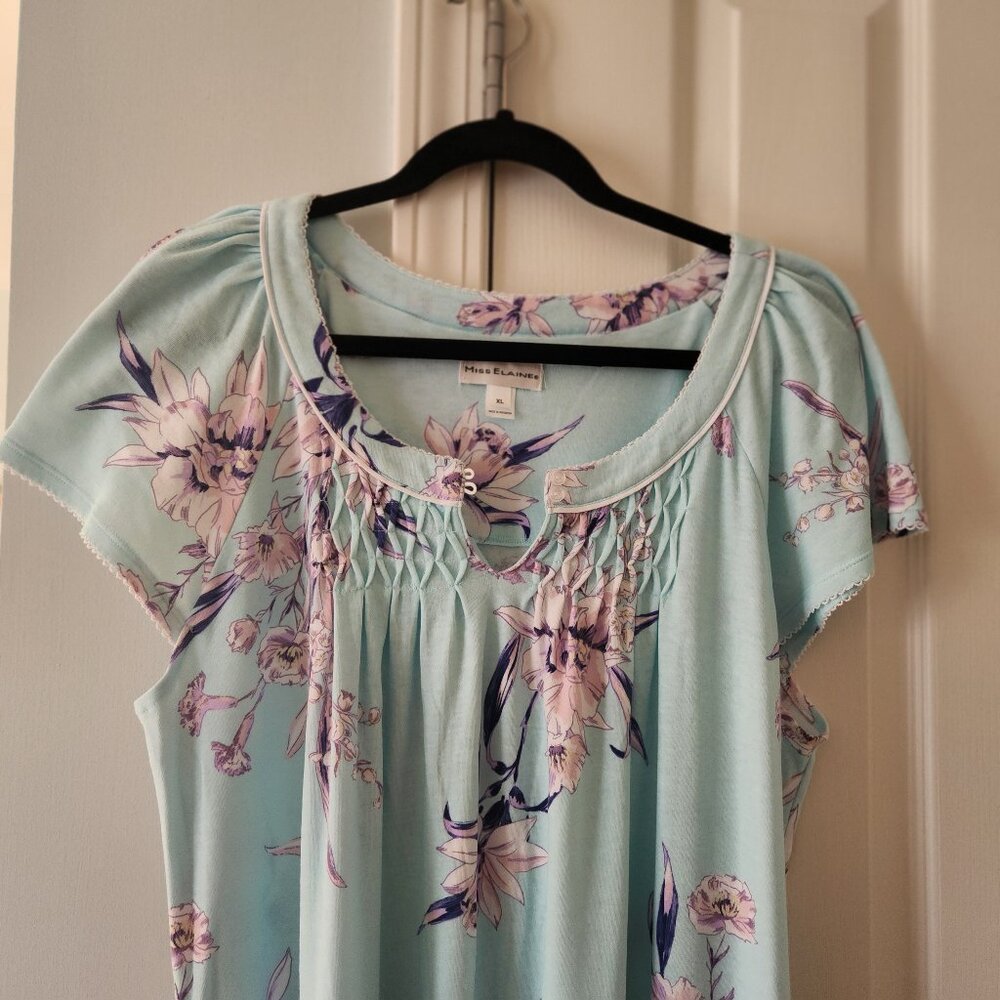 Miss Elaine Full-Length, Flutter-Sleeve Nightgown